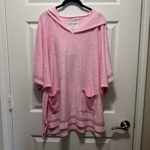 Pitusa Bubblegum Pink Hooded Terry So Fresh Poncho Petite